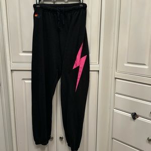 Aviator Nation Neon Pink bolt sweats
